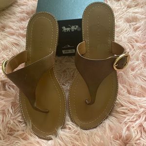 🤎COACH Leslie Leather Sandal - Sz 8B